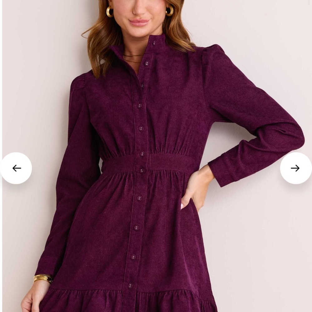 Chic Purple Button-Up Dress